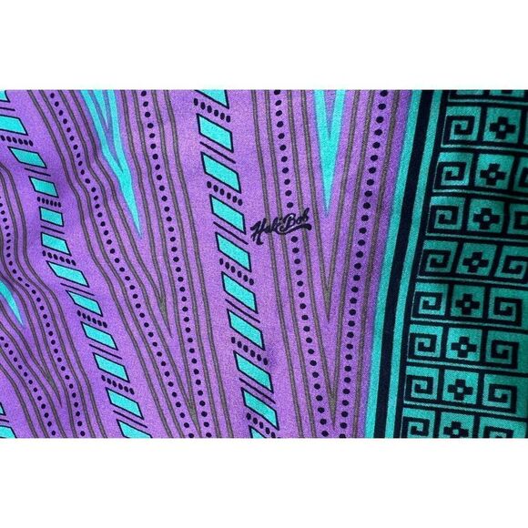 Hale Bob Women's Medium Silk Blend Colorful Boho Abstract Print Long Sleeve - Picture 14 of 15